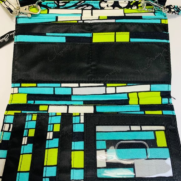 Vera Bradley Trifold Wallet Crossbody Purse Hipster Rumba Clutch Blue Retired - Picture 7 of 16